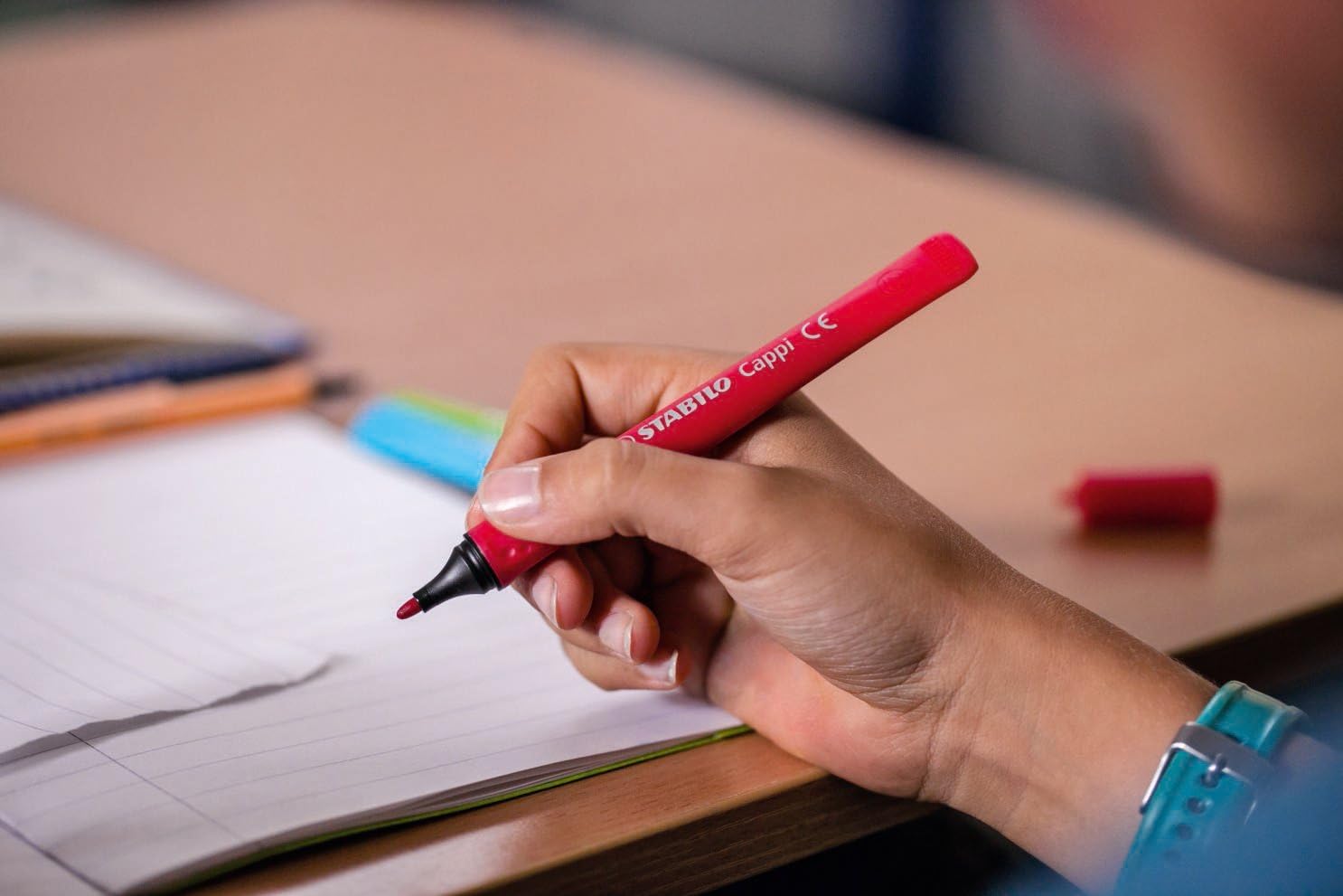 STABILO Cappi Felt Tip Pens - 18 Assorted Colors with Cap Rings for Kids 3