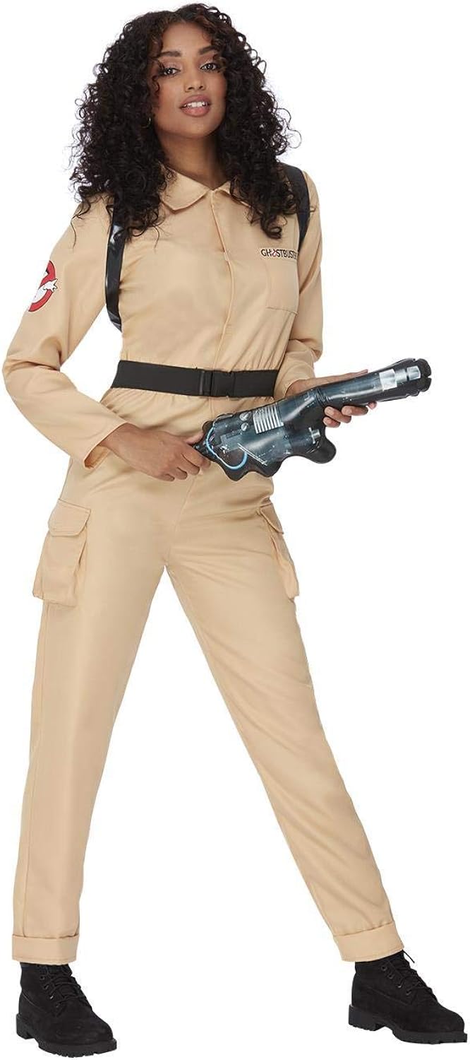 Smiffys Ghostbusters Ladies Costume Jumpsuit with Inflatable Backpack
