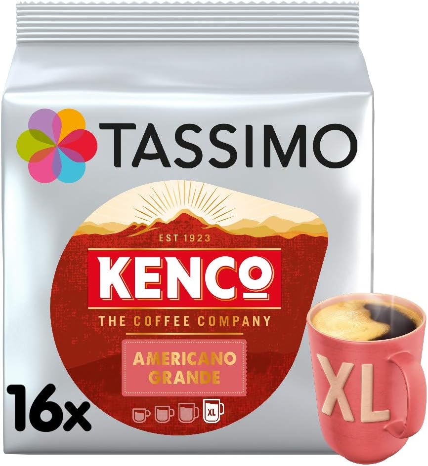 Kenco Americano Grande Coffee Pods for Tassimo Machines (Pack of 5, 80 Capsules)