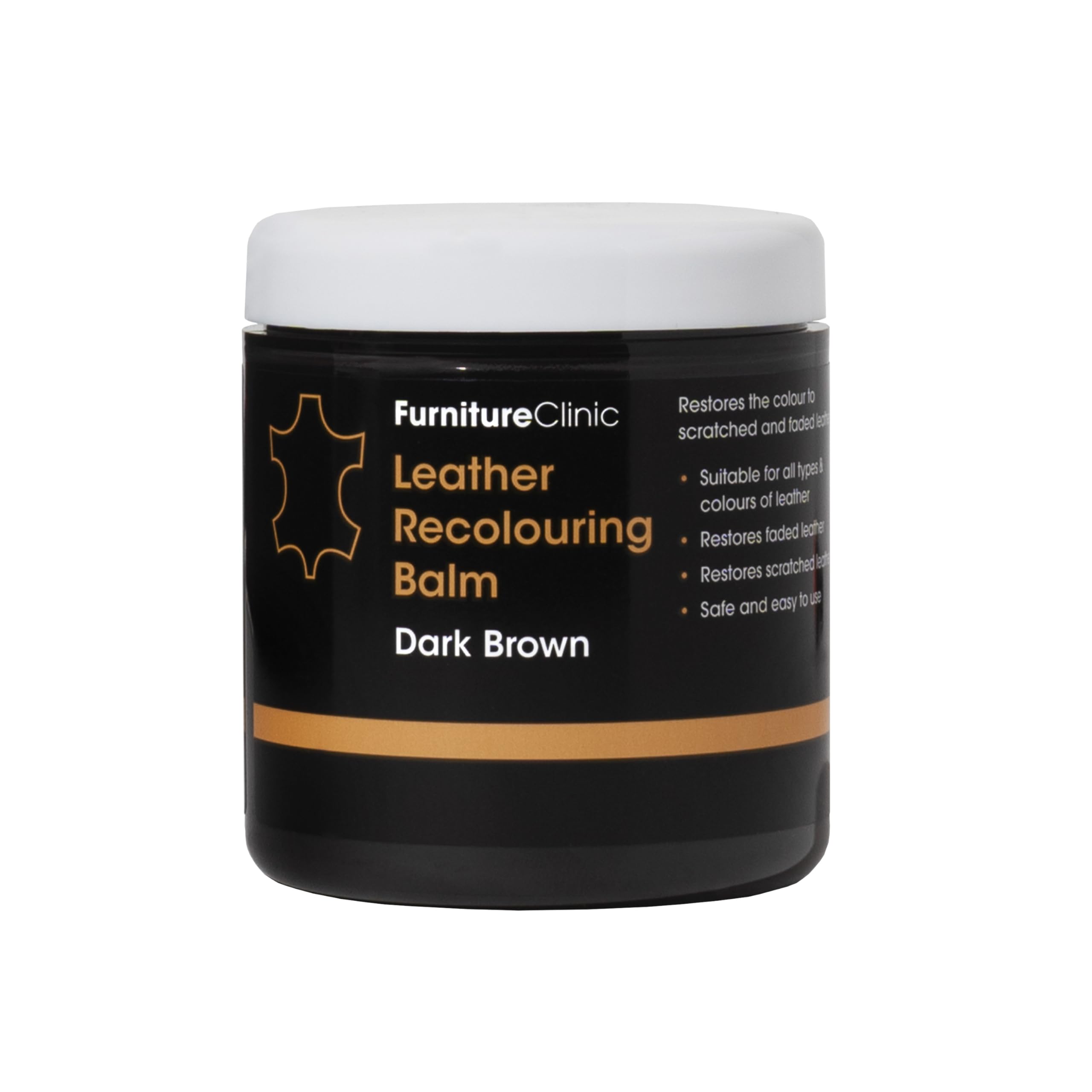Furniture Clinic Leather Recolouring Balm - Dark Brown for Sofas, Car Seats, Shoes & Bags