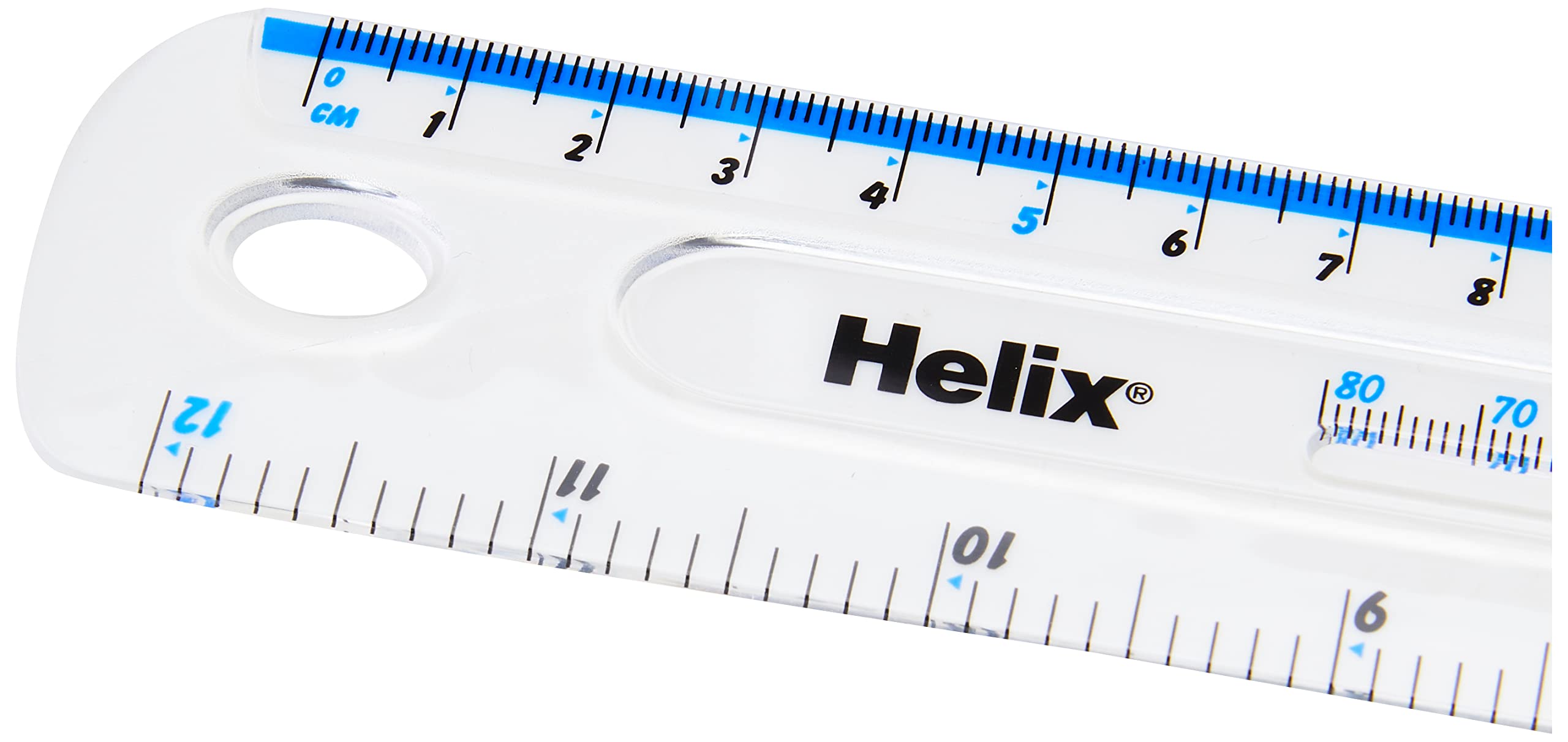 Helix 12 inch / 30cm Shatter Resistant Ruler - Metric & Imperial, White Kunststoff 4