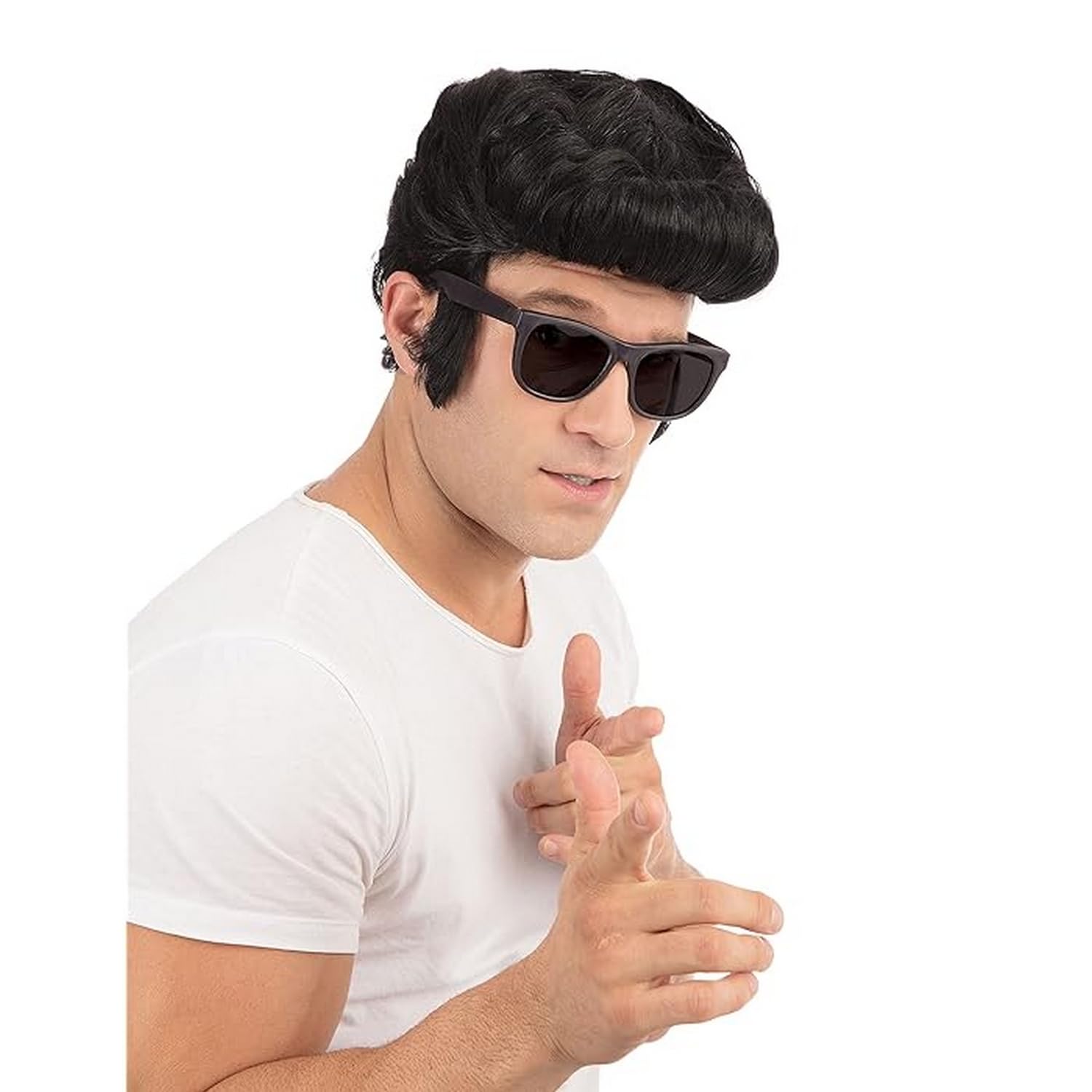 Bristol Novelty Greaser Wig for Men, Black, Model BW686B