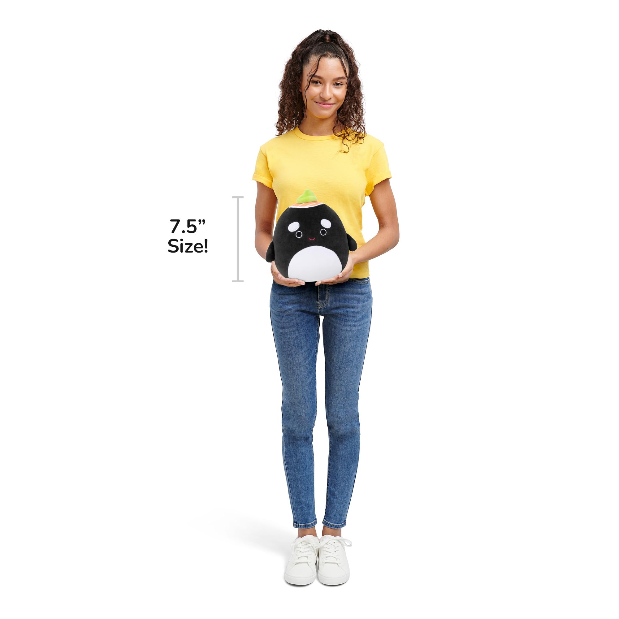 Squishmallows Kai the Black Sushi Orca Whale - 7.5-Inch Plush Toy for Kids 3 Years and Up 12