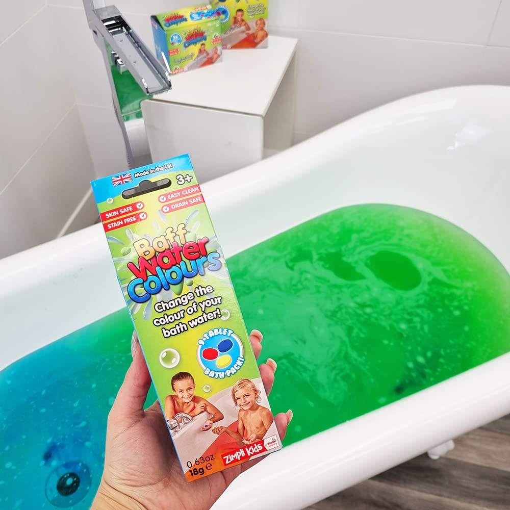 ZIMPLI Baff Water Colours - 9 Use Colour Changing Bath Drops | Vegan Friendly | UK Made