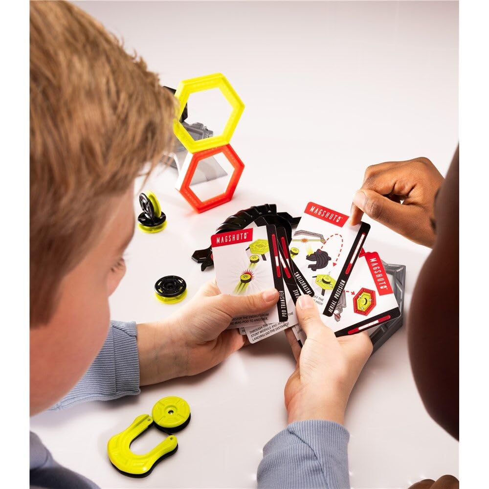 Fat Brain Toys Magshuto Stunt Park - Trick Shot Ramp Set with 15 Challenges for Ages 6-15 5