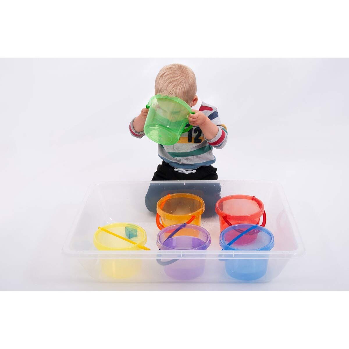TickiT 73101 Translucent Rainbow Bucket Set - Educational Water & Sand Play Toys for Kids 9