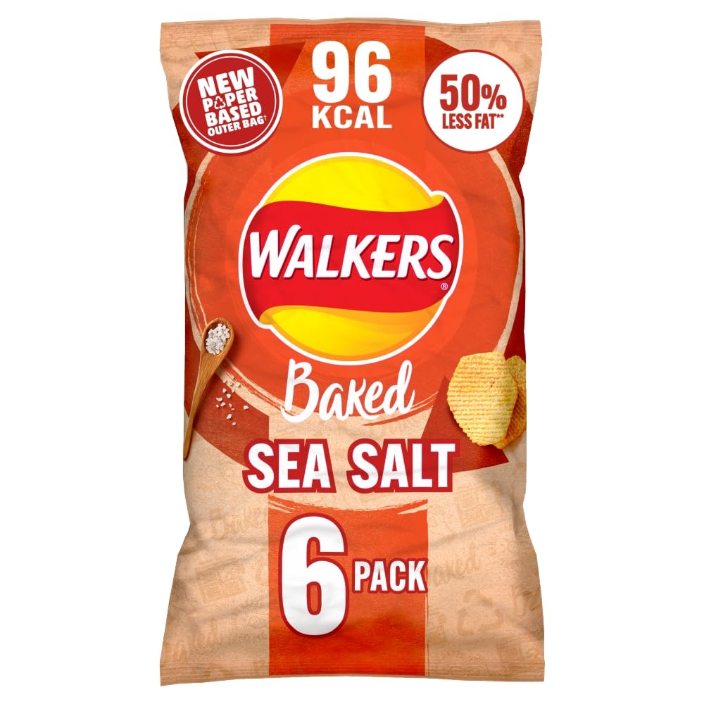 Walkers Baked Snacks Sea Salt 6 x 22g