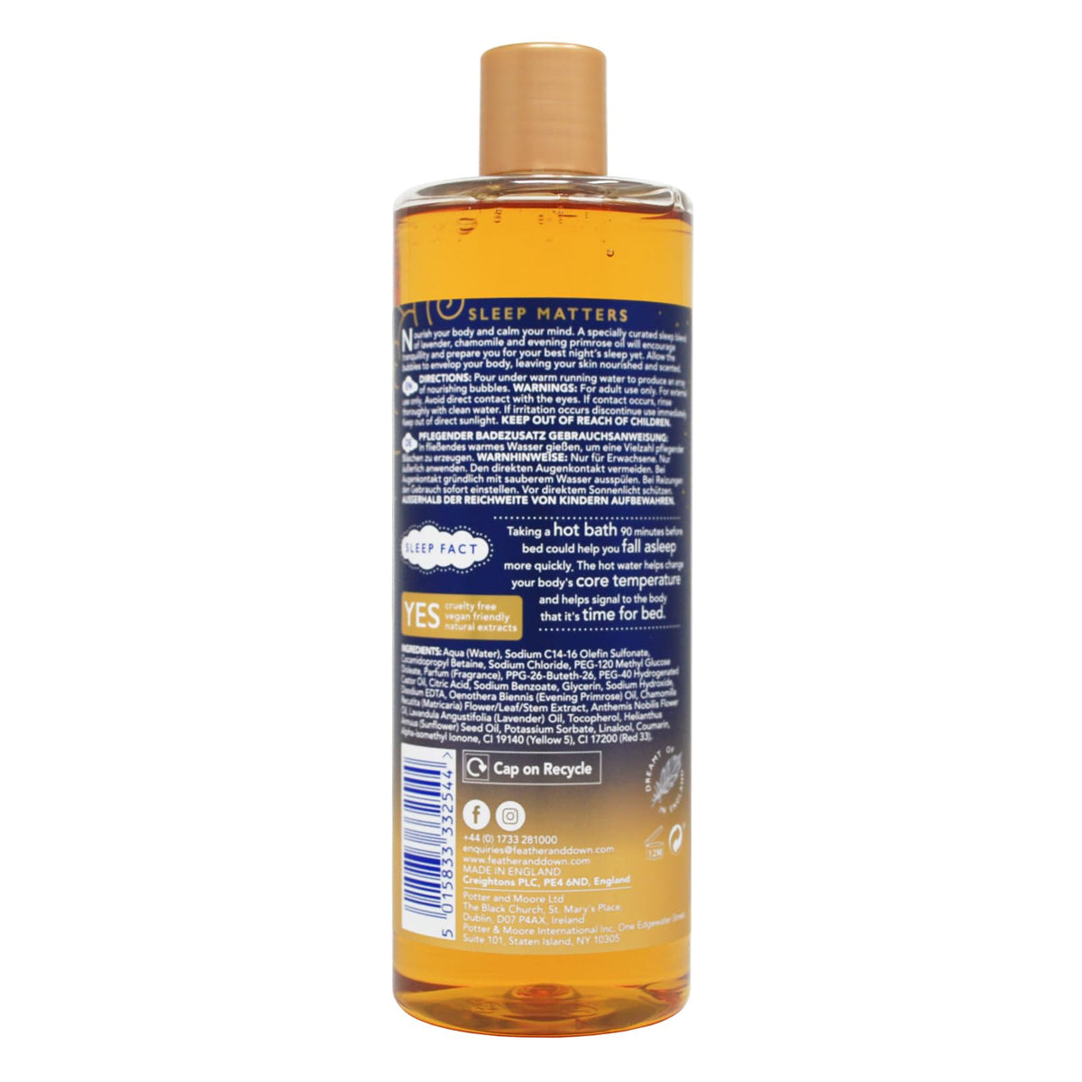 Feather & Down Nourishing Bath Soak - Relaxing, Stress Relief | 500ml | Chamomile Scent