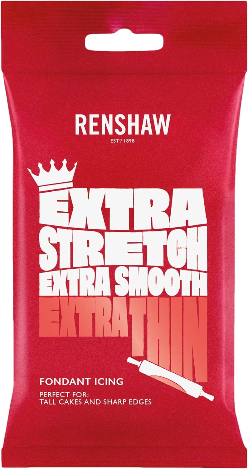 Renshaw Red Extra Stretch Smooth & Thin Fondant Icing, 1 kg