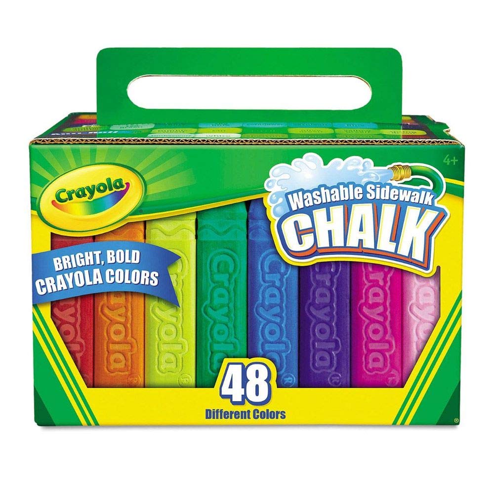Crayola Washable Sidewalk Chalk - 48 Piece Anti-Roll Bright Colored Chalk Set 8