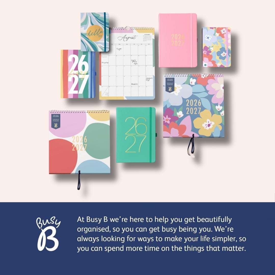 Busy B A5 Weekly Planner - Mid-Year Academic Diary Aug '26 - Aug '27 | Pink Vegan Leather 4