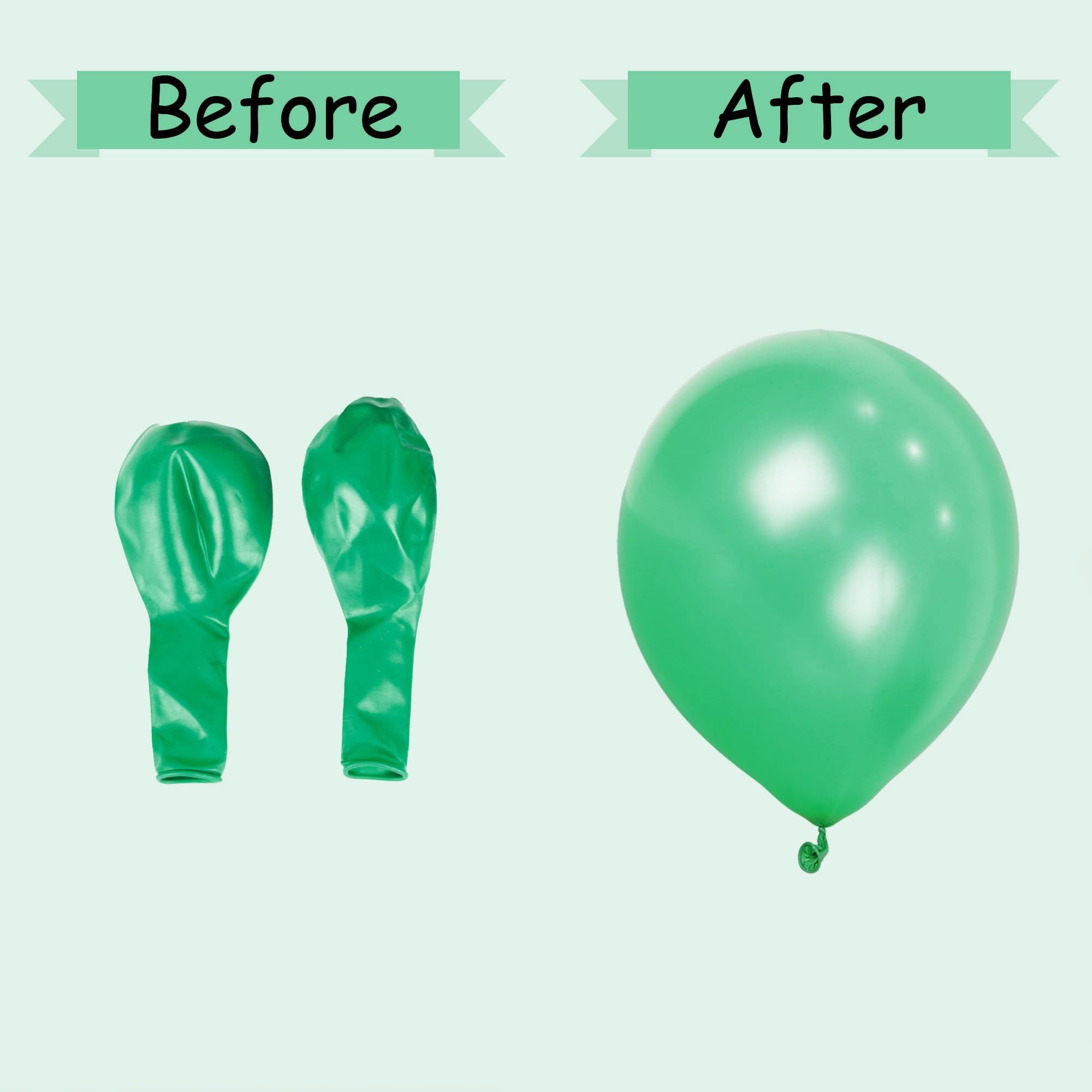 SHATCHI Green Latex Balloons - 25 Pack, 12 Inch Thick, Biodegradable for Parties & Events 7
