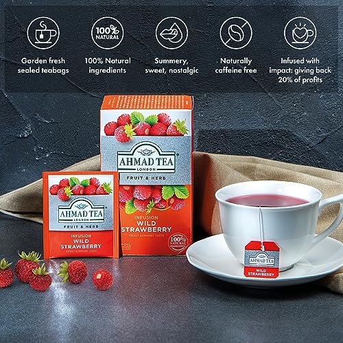 Ahmad Tea Wild Strawberry Fruit & Herbal Infusion - 20 Tea Bags 8