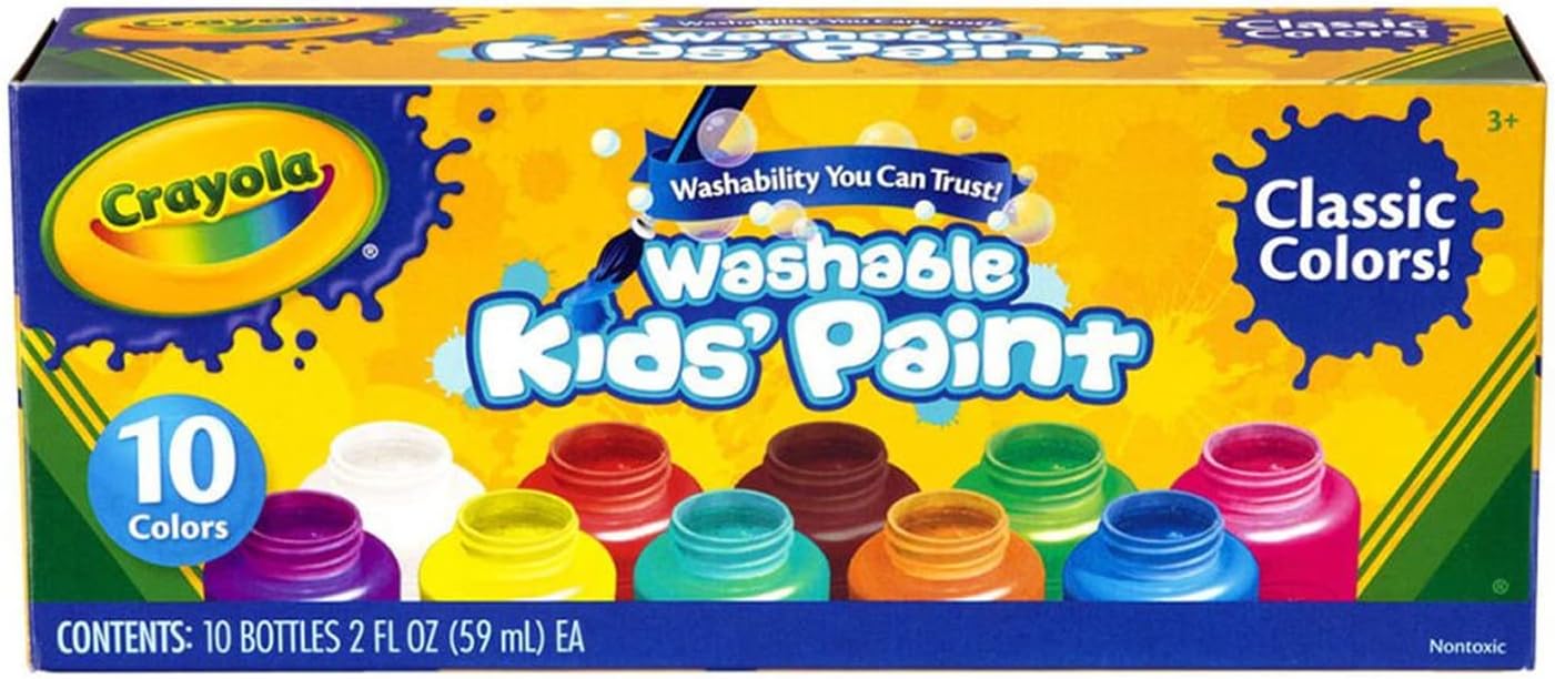 Crayola 10 ct Washable Kids' Paint - Assorted Colors, 2 oz Bottles 5