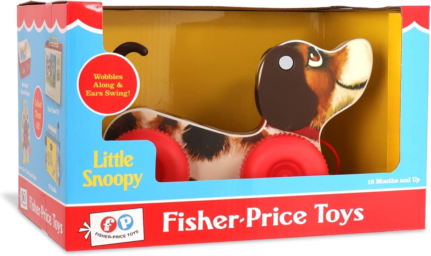 Fisher-Price Little Snoopy Pull-Along Toy - Retro Wooden Dog for Toddlers 6m+ 3