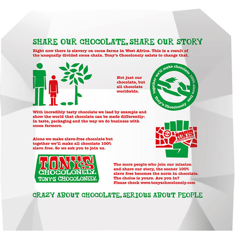 Tony's Chocolonely Milk Chocolate with Hazelnuts - 180g, Fairtrade Belgian Chocolate Bar, Vegetarian Snack 4