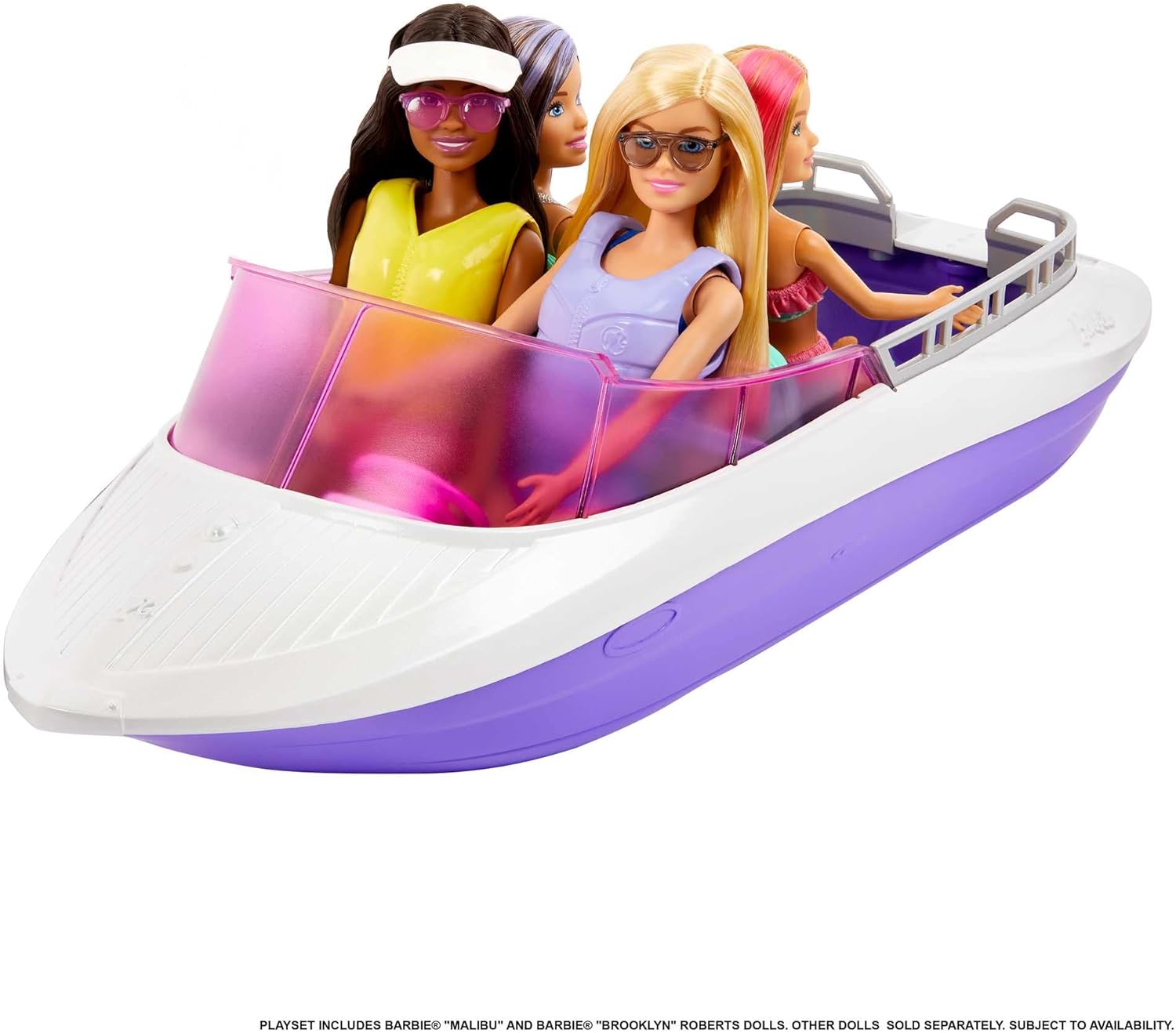 ?Barbie Mermaid Power Playset with 2 Barbie Dolls & 18-inch Floating Boat with S