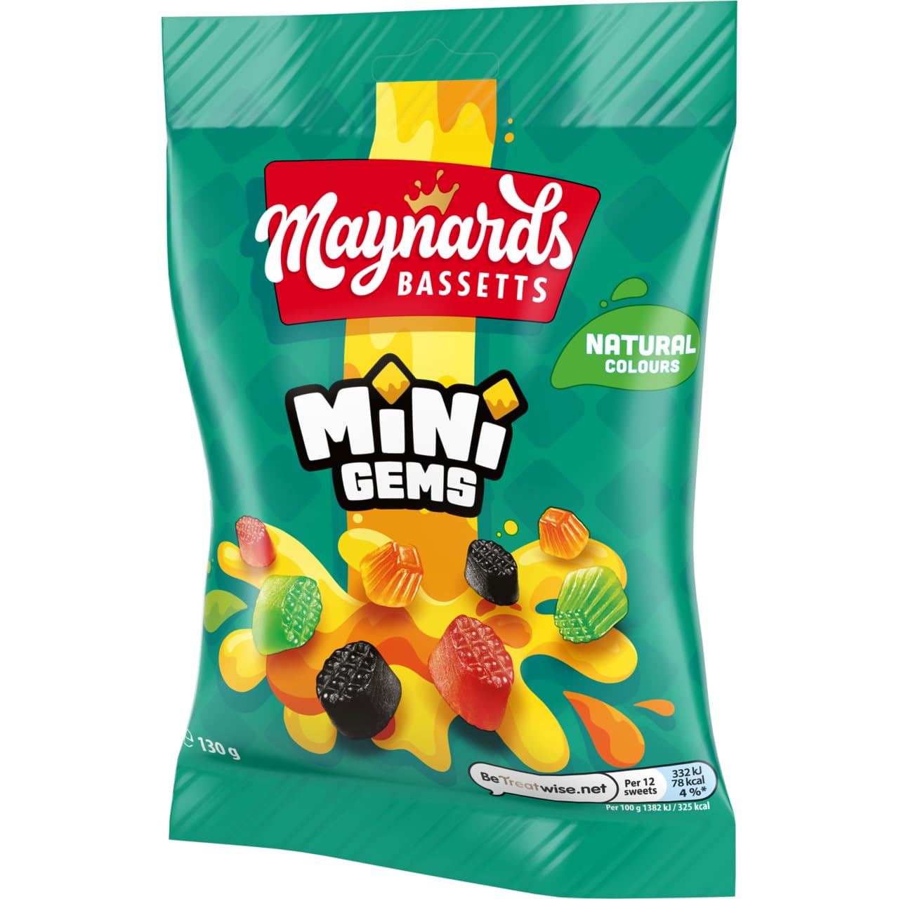 Maynards Bassetts Minigems Sweets Bag - Assorted Fruity Jelly Sweets | 130 g