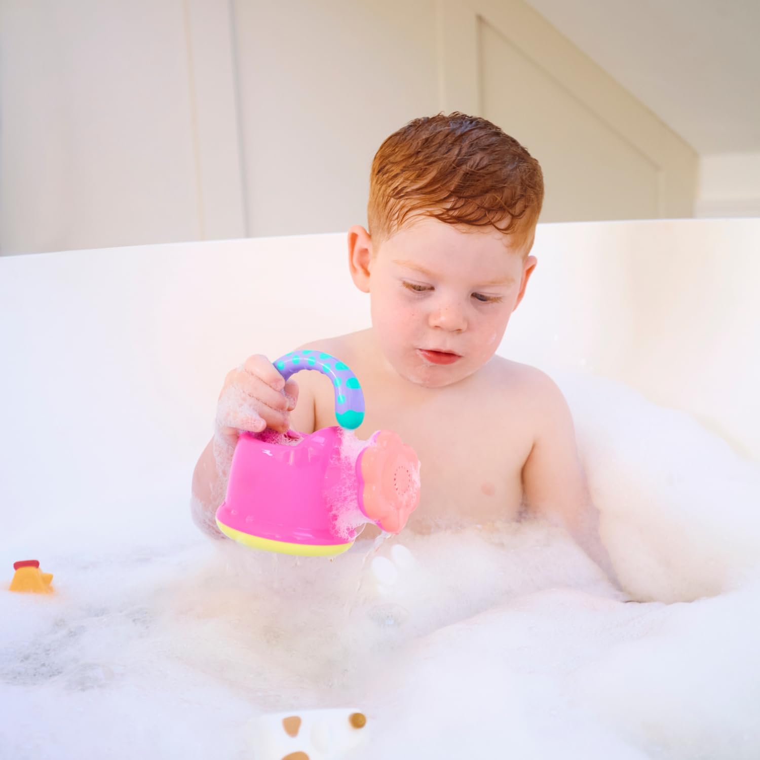 Nuby Fun Watering Can Bath Toy - Easy Hold Handle | Pink | Ages 6 Months+