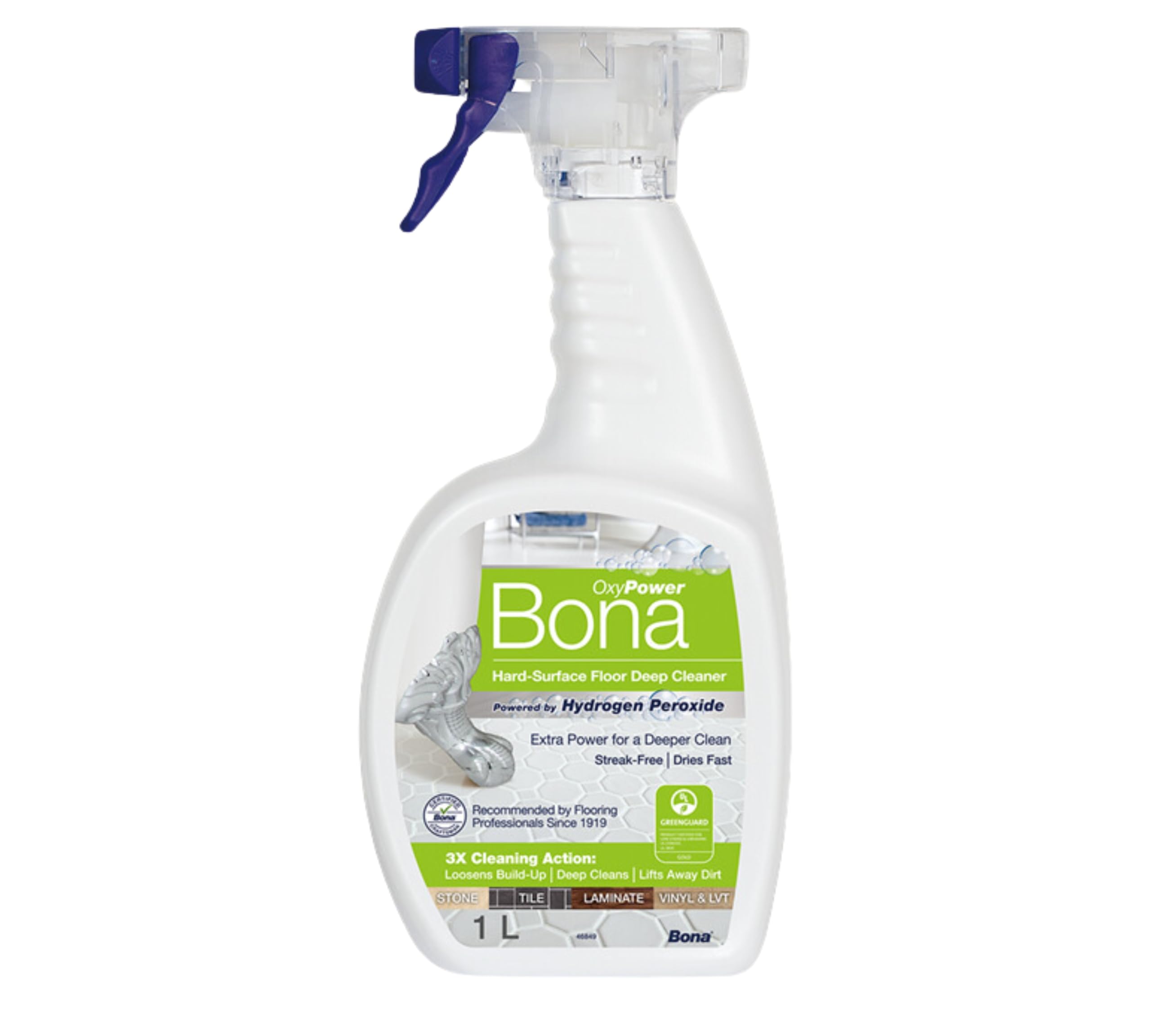 Bona OxyPower Hard-Surface Floor Cleaner Liquid - Deep Cleaning | 1 Litre | Streak Free