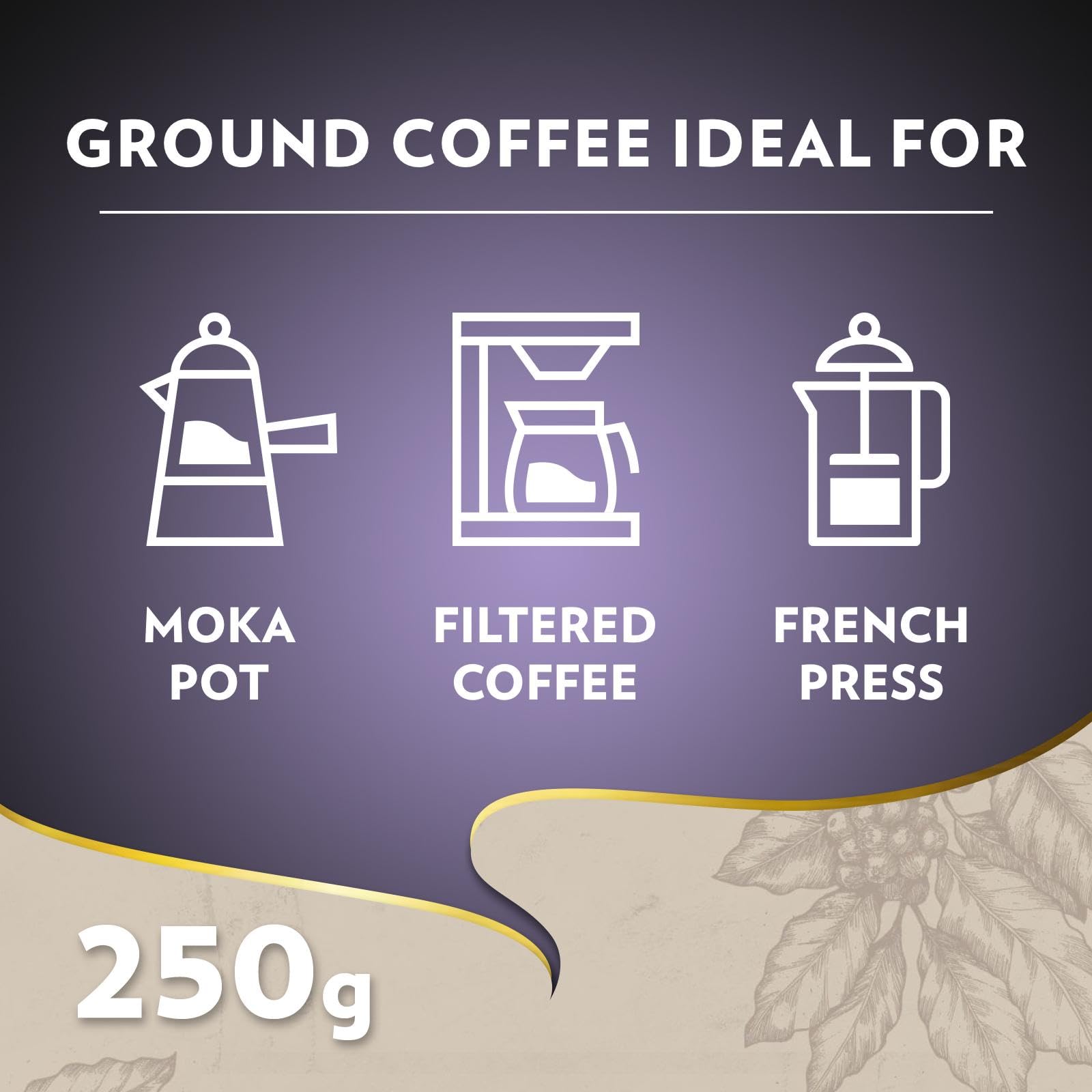 Lavazza Espresso Barista Intenso - Ground Coffee for Moka Pots & French Press