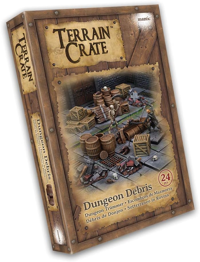 Mantic Games TerrainCrate: Dungeon Debris – 24-Piece Plastic Scenery Set