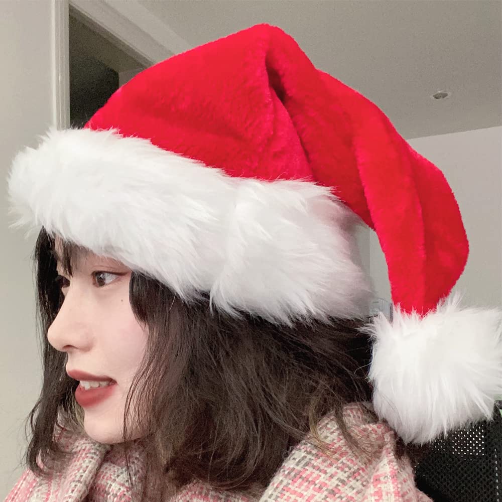 Ram® Deluxe Plush Christmas Santa Hat for Adults and Kids 4