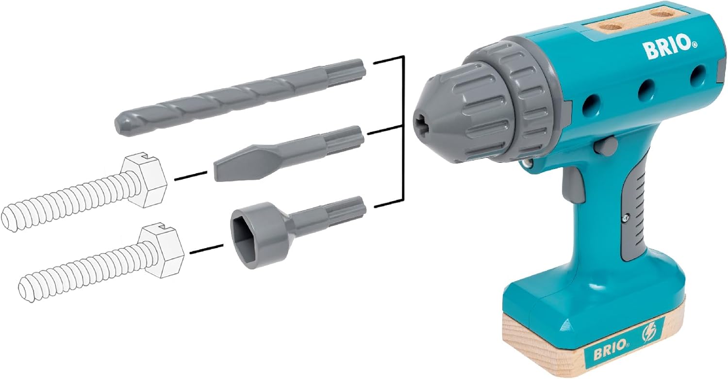 BRIO Builder Screwdriver Power Tool - STEM Construction Toy for Kids 6