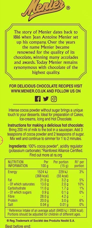 Menier 100% Cocoa Powder, 200g 10
