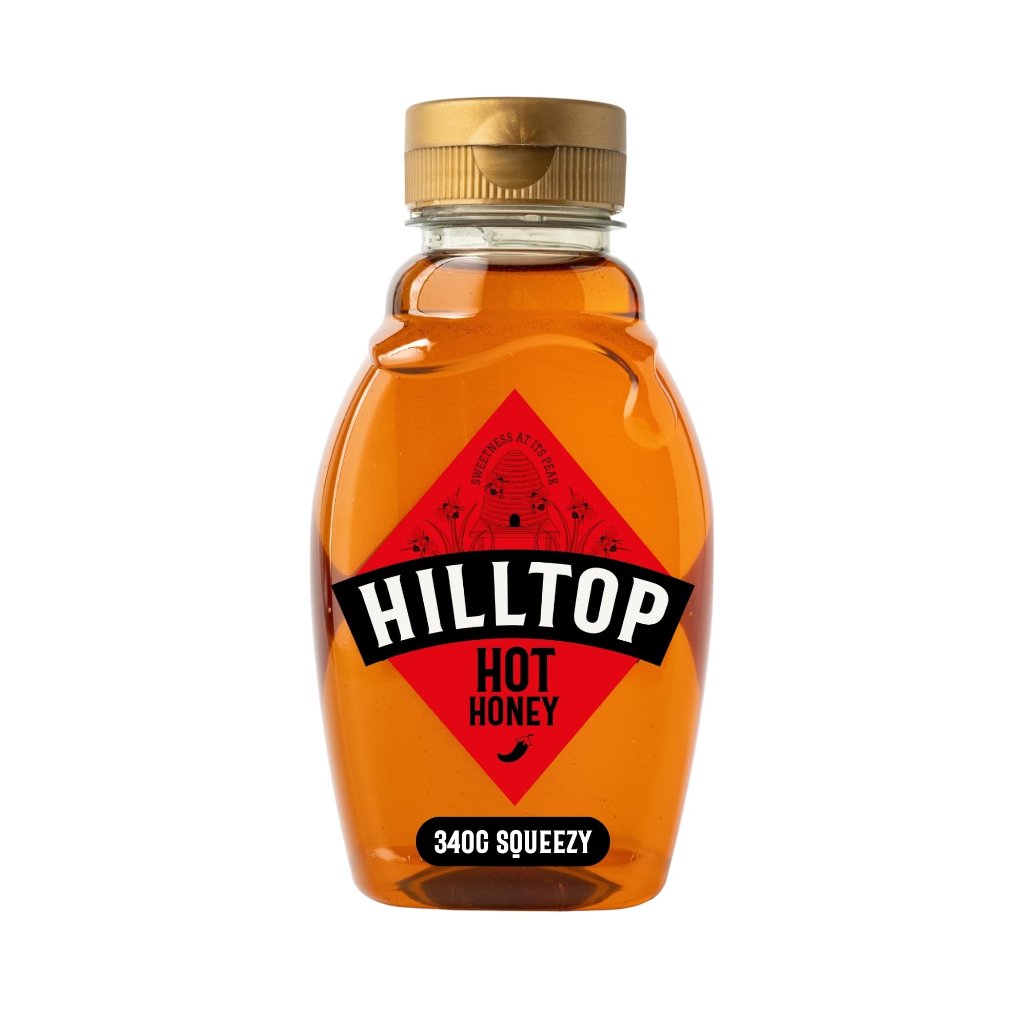 Hilltop Honey Hot Honey - Chilli Infused Natural Honey - Squeezy Bottle 340g