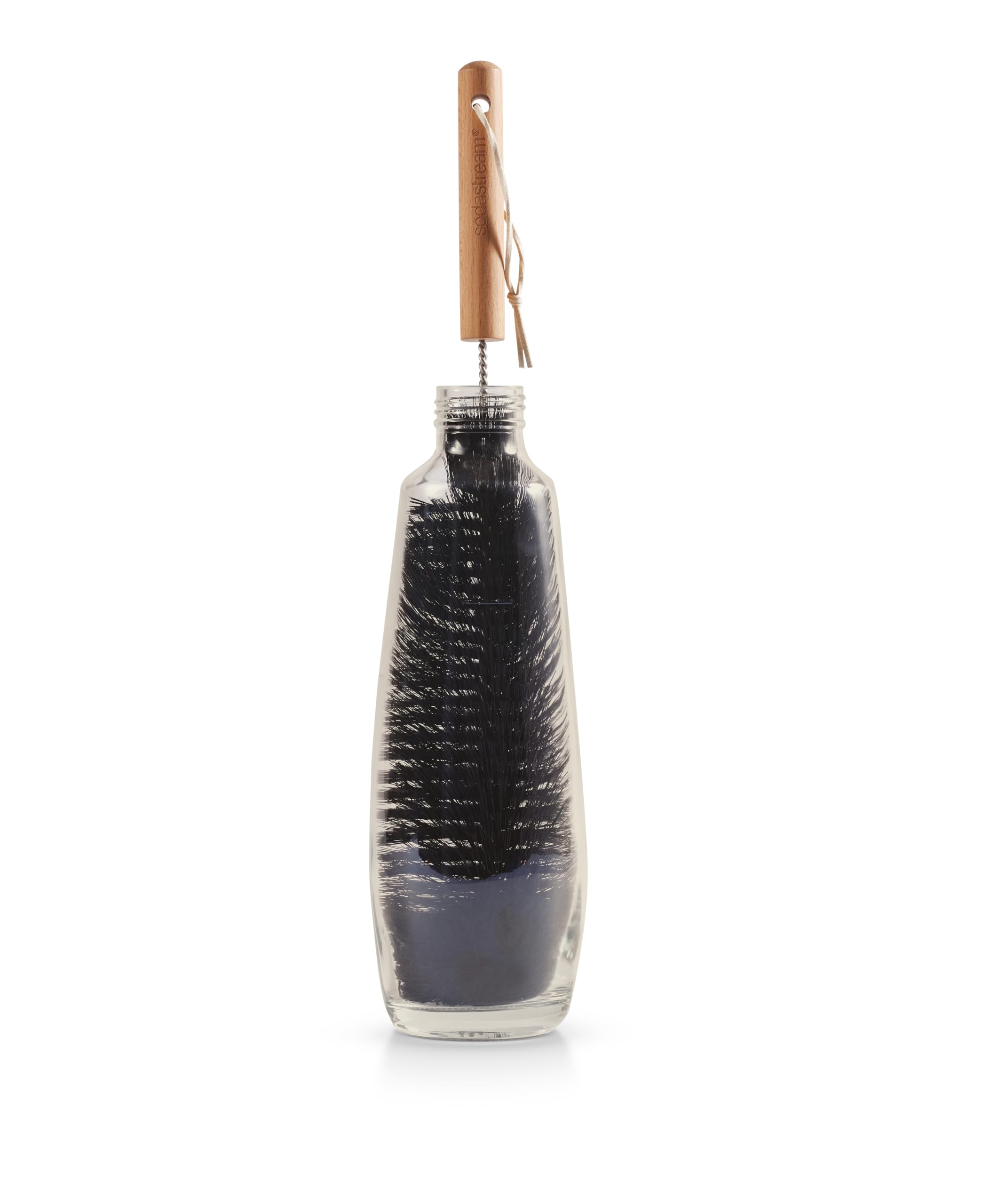 sodastream Bottle Brush - Flexible Cleaning for Plastic & Glass Bottles | Natural Wood Handle