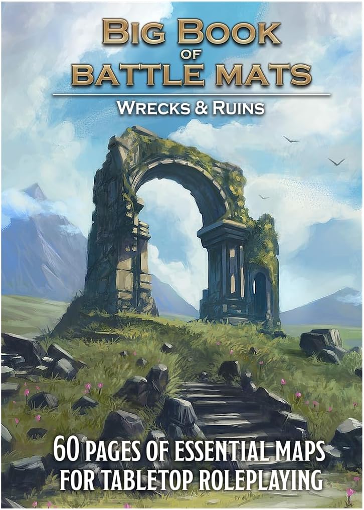 Loke BattleMats Big Book of Battle Mats Wilds, Wrecks & Ruins