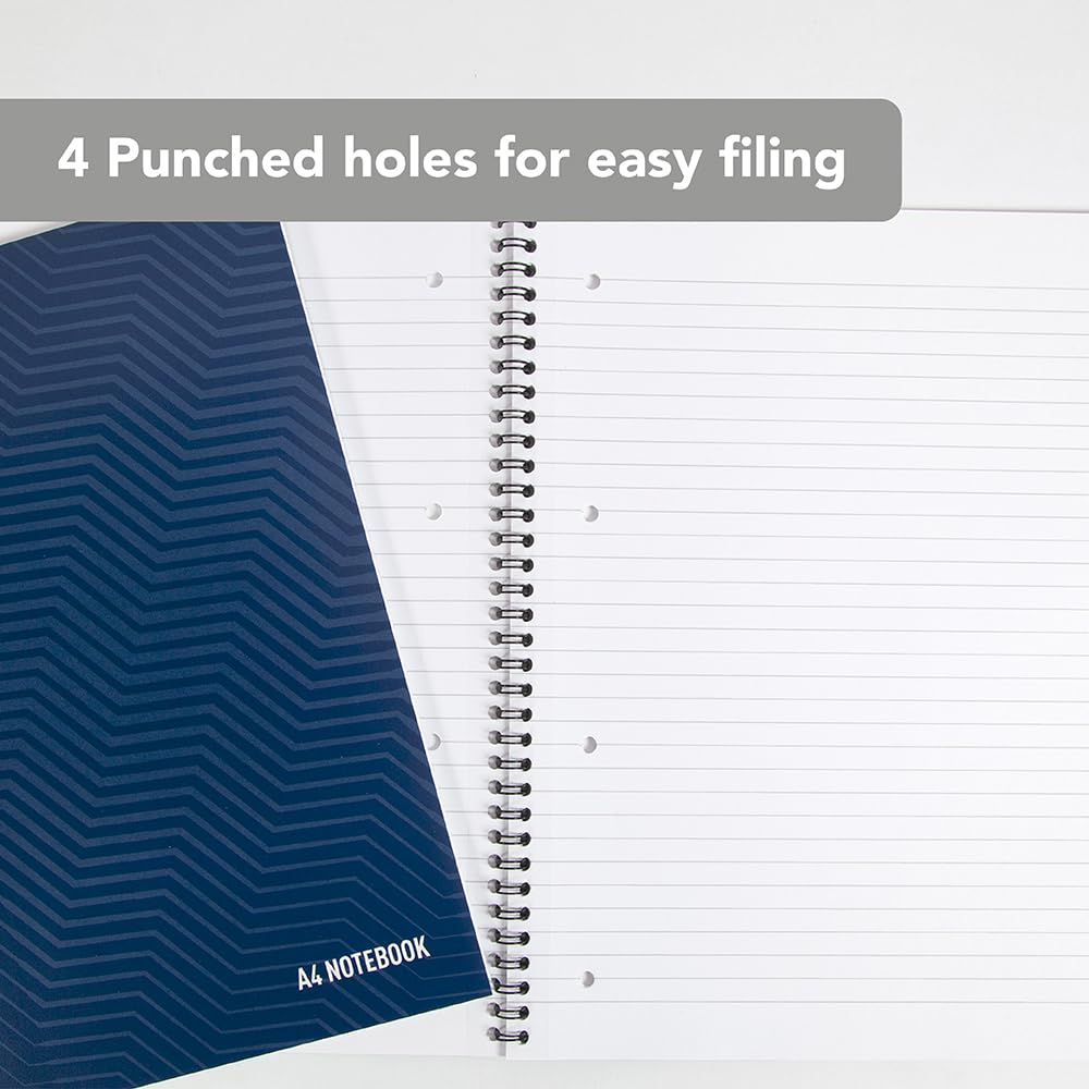 SUMMIT A4 Wirebound Notebook - 8mm Lined, 100 Pages, 4-Hole Punched | 5 Pack 2