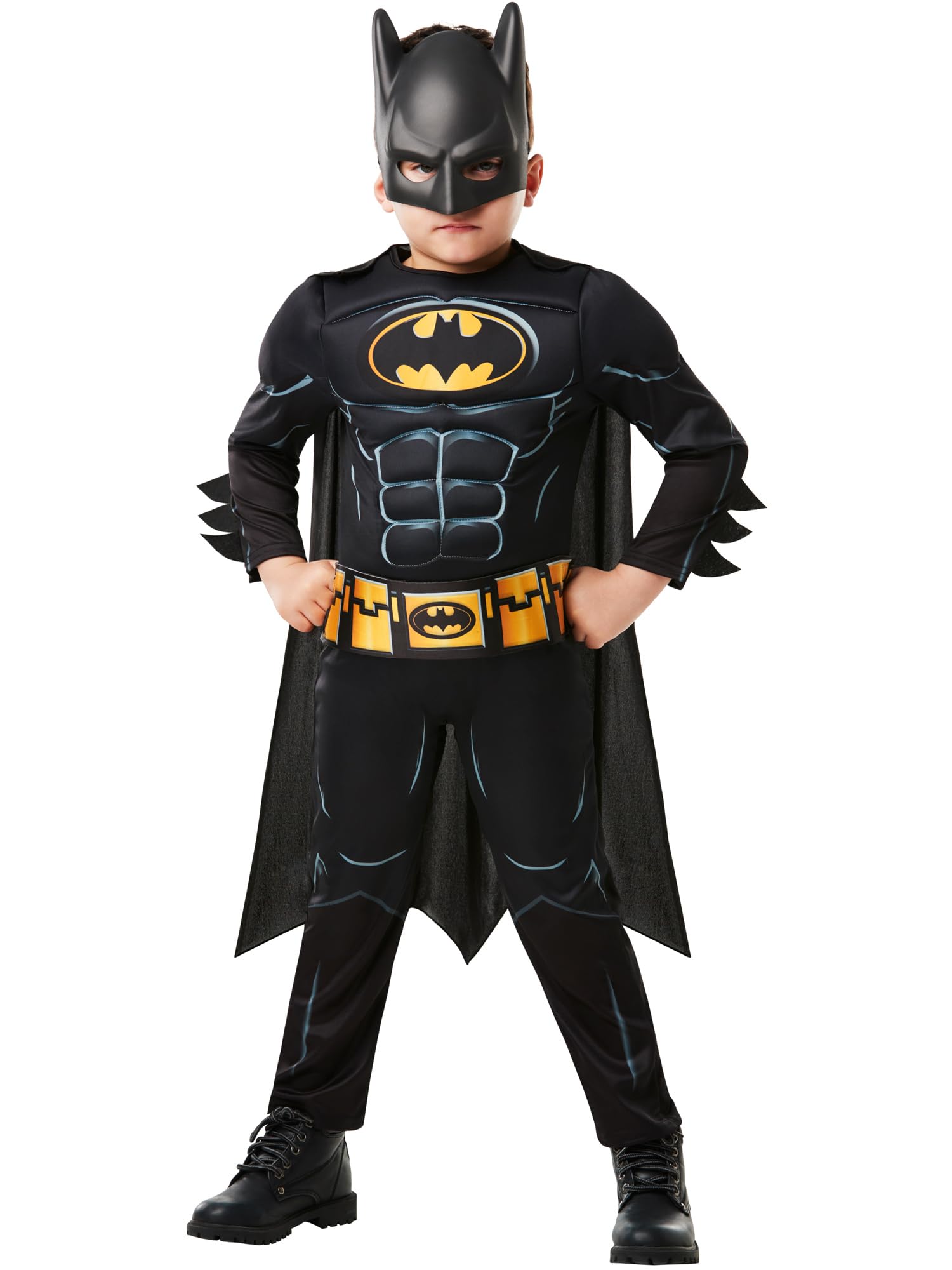 Rubies Batman Deluxe Padded Costume for Boys | Size 3-4 Years | Polyester 4