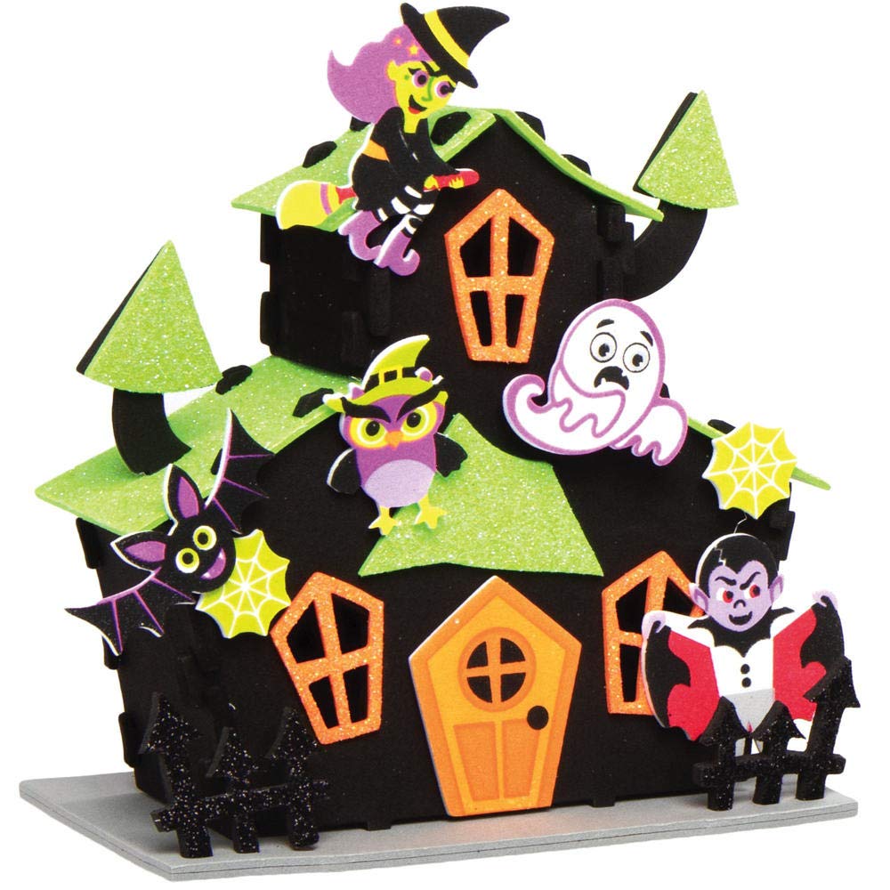 Baker Ross AX257 Halloween Haunted House Craft Kit - Pack of 2, Wooden DIY Spooky House Decoration for Kids 3