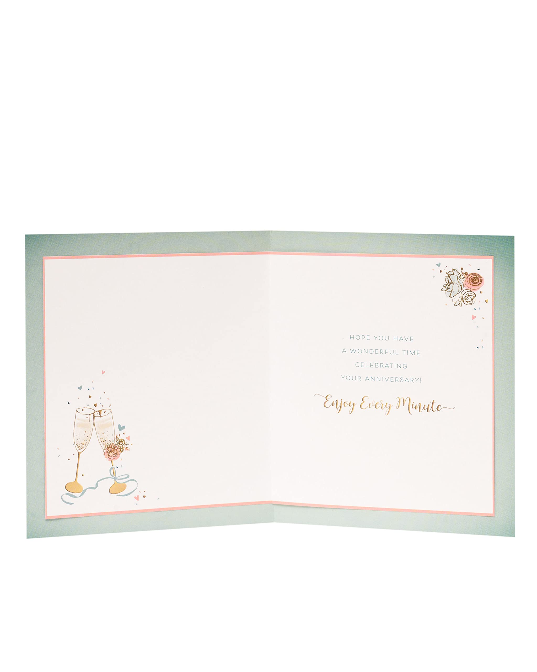 UK Greetings Anniversary Card for Him/Her/Friend - Champagne & Flutes Design | 165 x 190 mm