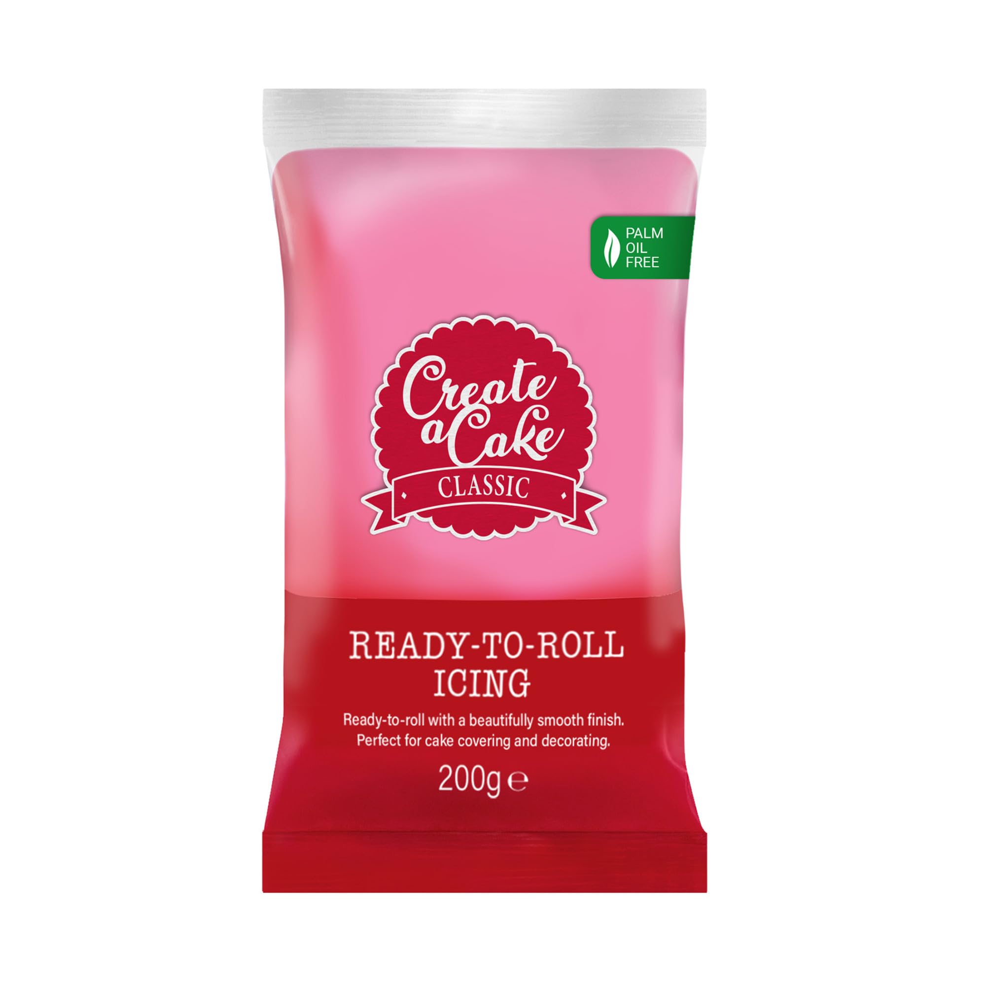 Create A Cake Ready To Roll Icing - Pink Fondant Sugar Paste for Decorating | 200g