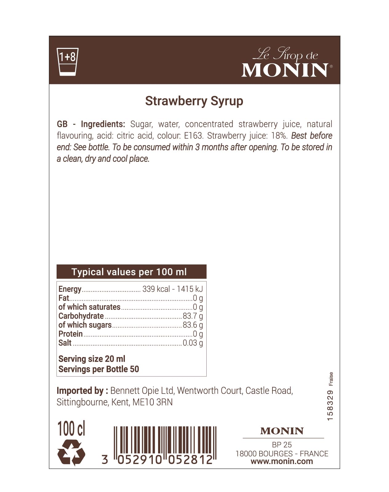 Monin Erdbeersirup 1L – Premium-Getränkesirup für Cocktails, Mocktails und Milchshakes 4