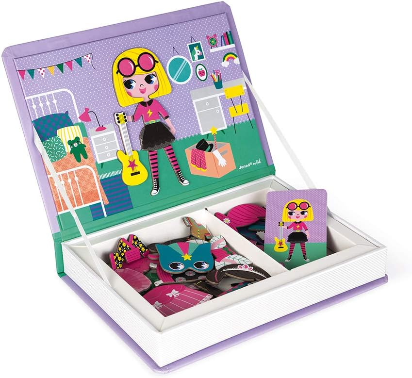 Janod Magneti'Book Costumes Magnetic Playset - Educational Fashion Game for Girls, Ages 3-8 6