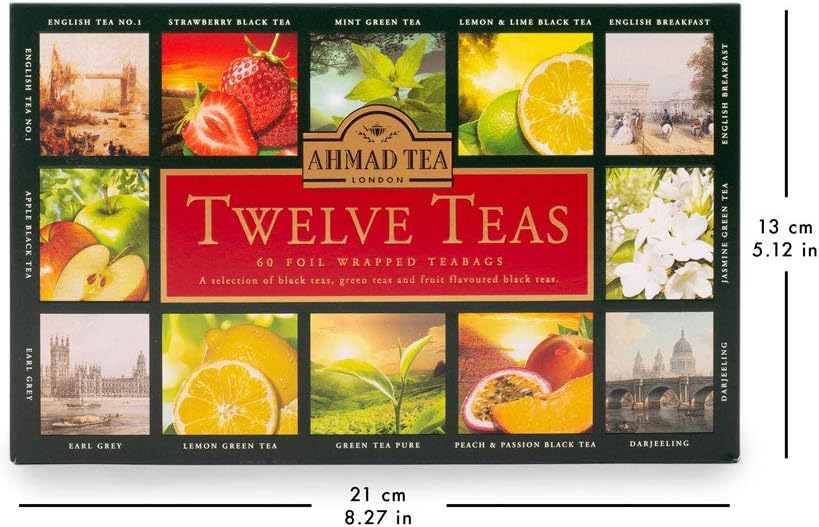 Ahmad Tea Twelve Teas Collection – 60 Teebeutel mit Schwarz-, Grün- und Früchtetees 7
