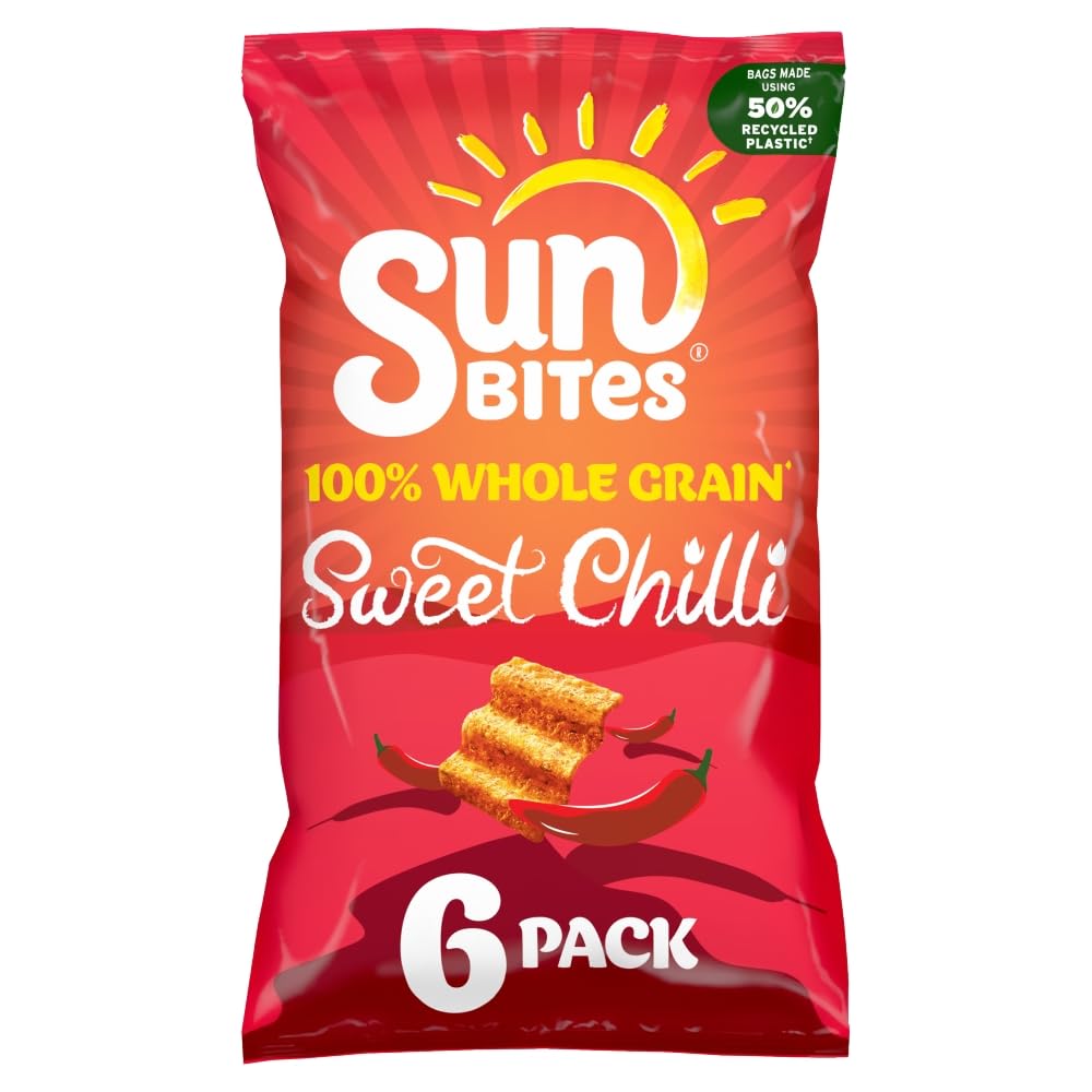 Sunbites Sun Ripened Sweet Chilli Wholegrain Crisps 6x25g Multipack