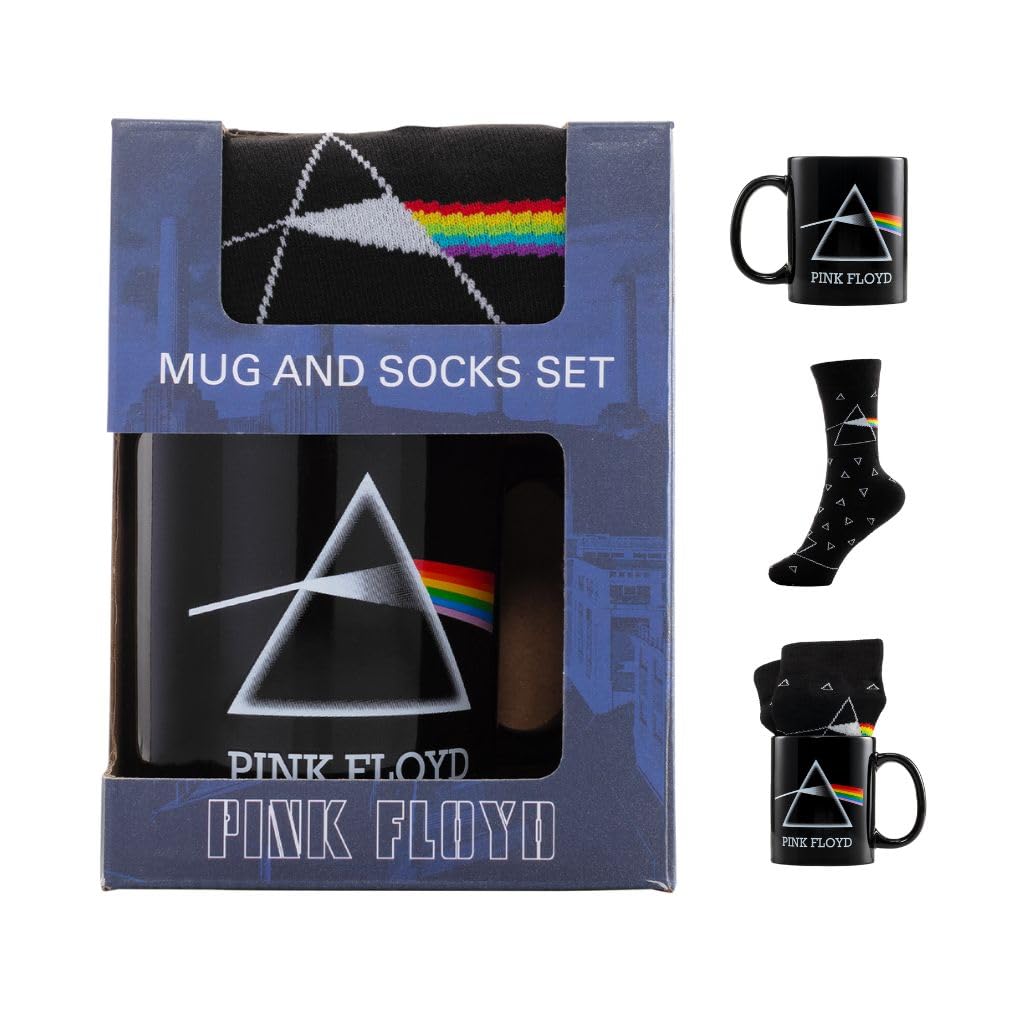Pyramid Pink Floyd Mug and Socks Set - Collectible Logo | Ceramic | Medium