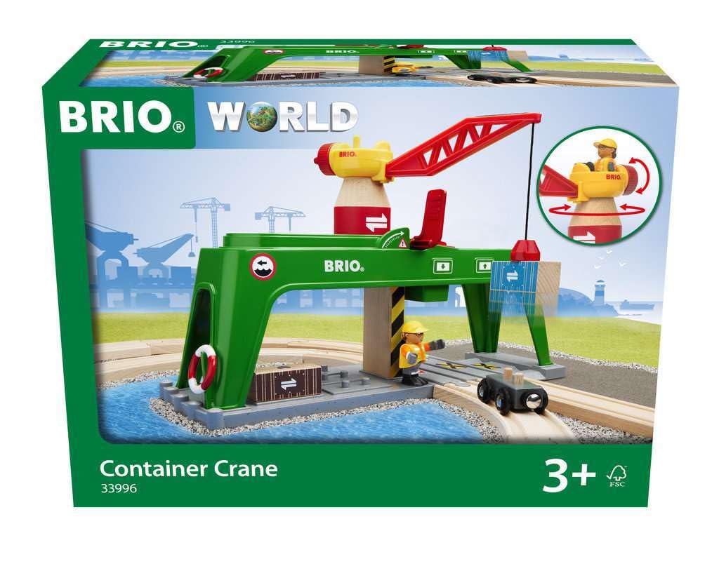 BRIO World Container Crane - Wooden Railway Playset for Kids Age 3+ 7