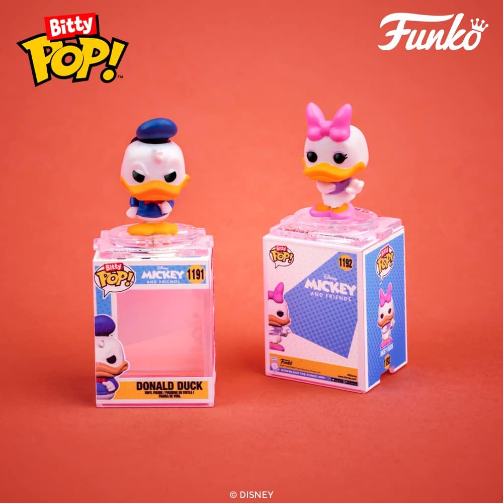 Funko Bitty POP! Disney - Minnie Mouse (Red Dress), Daisy Duck, Donald Duck & Mystery Figure Vinyl Set 23