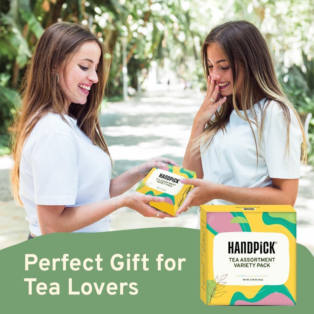 HANDPICK Tea Bags Sampler Assortment Variety Pack - 8 Flavors, 40 Tea Bags - Gift Box 5