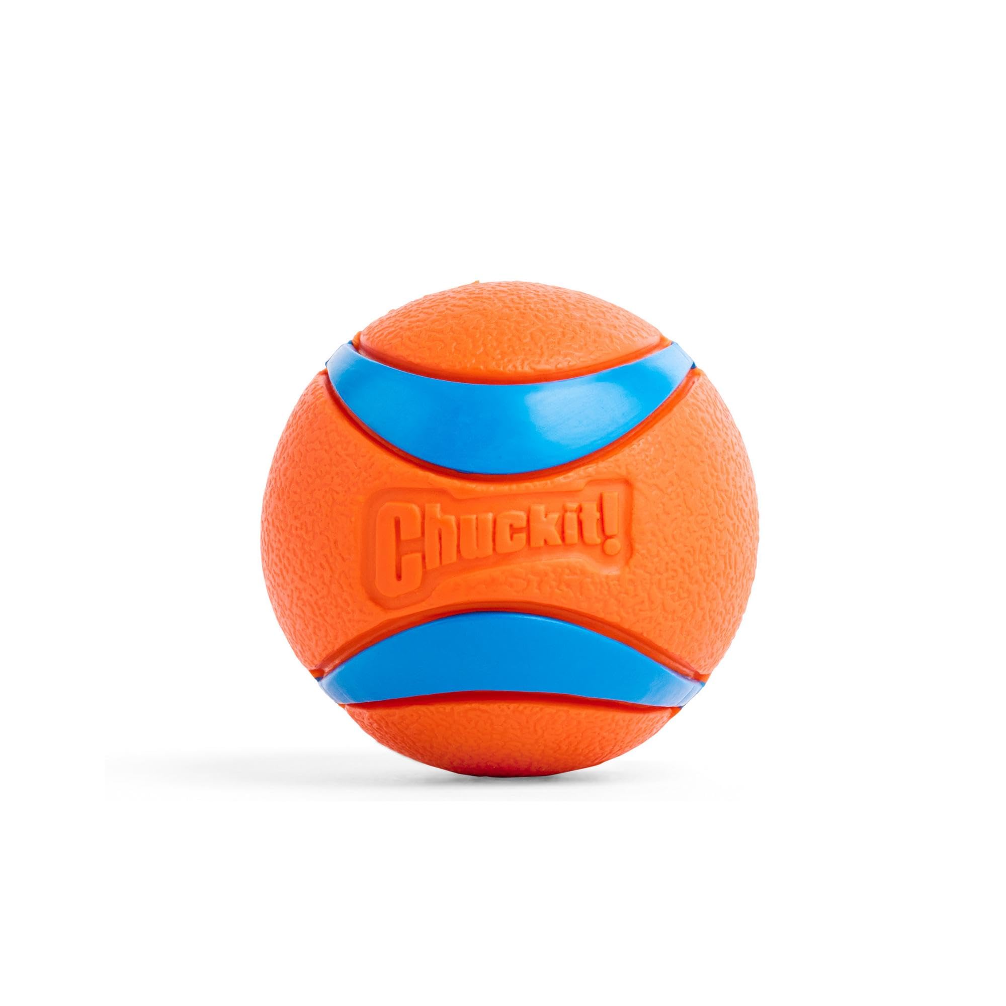 Chuckit! Ultra Ball - High Bounce Rubber Dog Toy for Fetch | Launcher Compatible | Medium Size | Blue/Orange