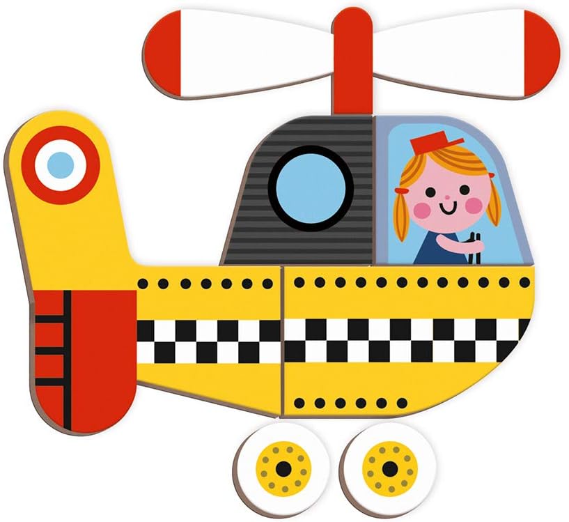 Janod J02715 Racers Magnetic Book - Educational Vehicle Puzzle for Kids 3-8 Years 6