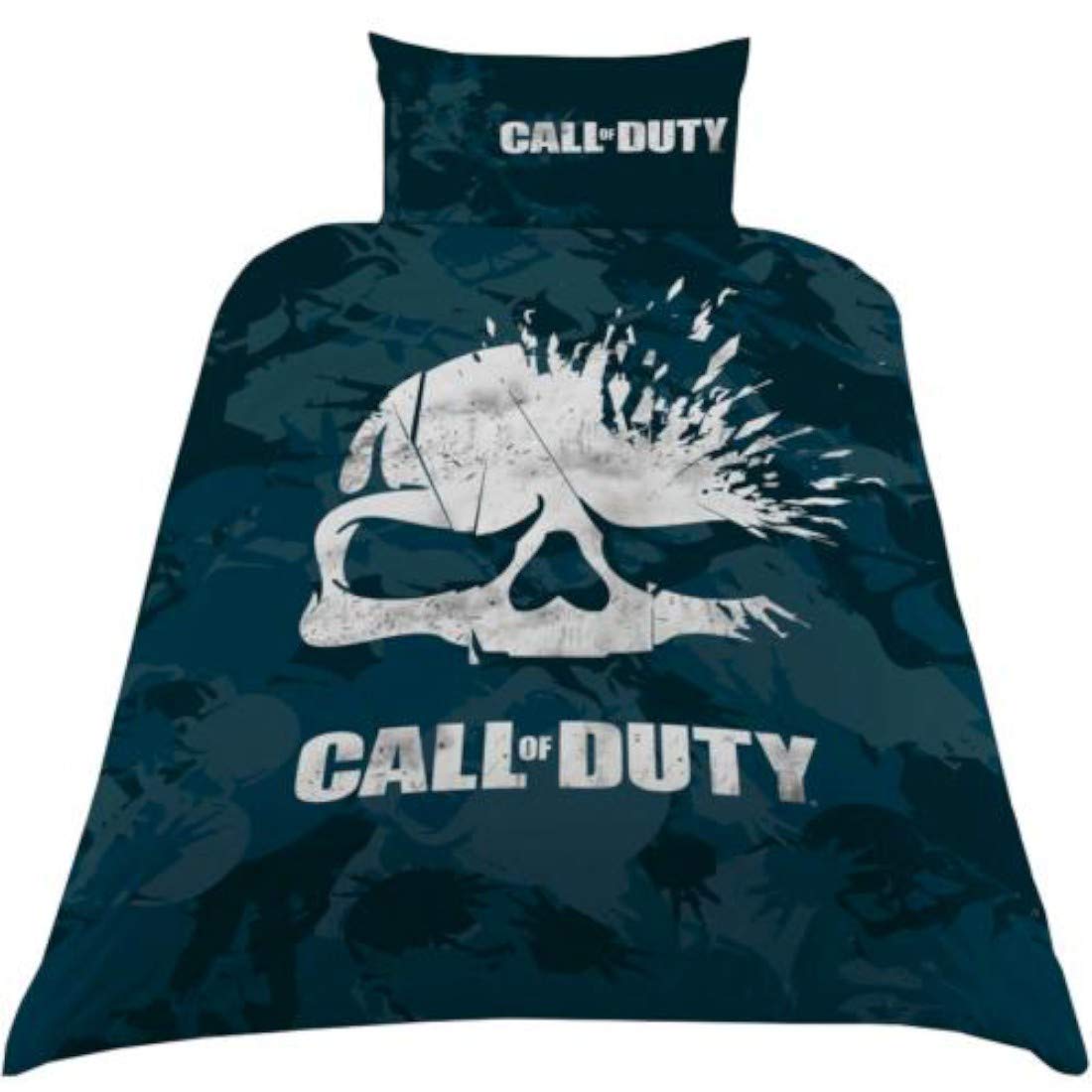 Call of Duty Broken Skull Duvet Cover Set - Single, Navy Camouflage, Polyester-Cotton Blend 3