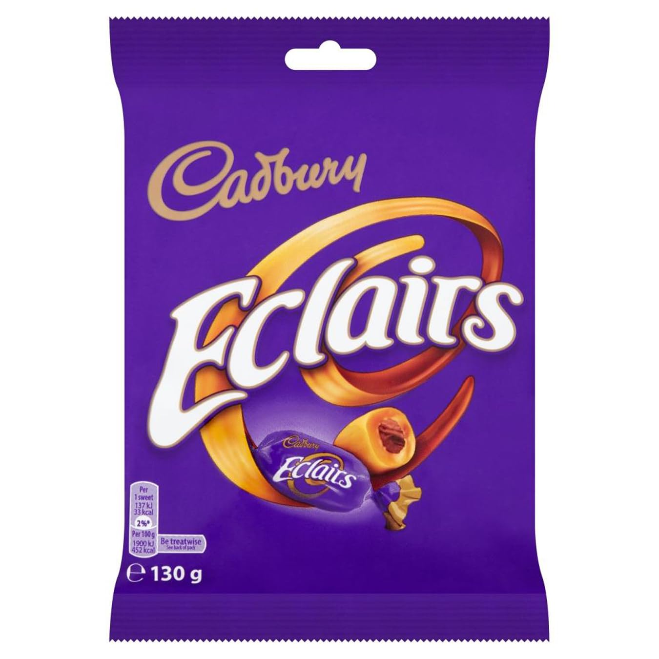 Cadbury Eclairs Schokoladenbeutel, Karamellbonbons mit Milchschokoladenfüllung, 12er-Pack
