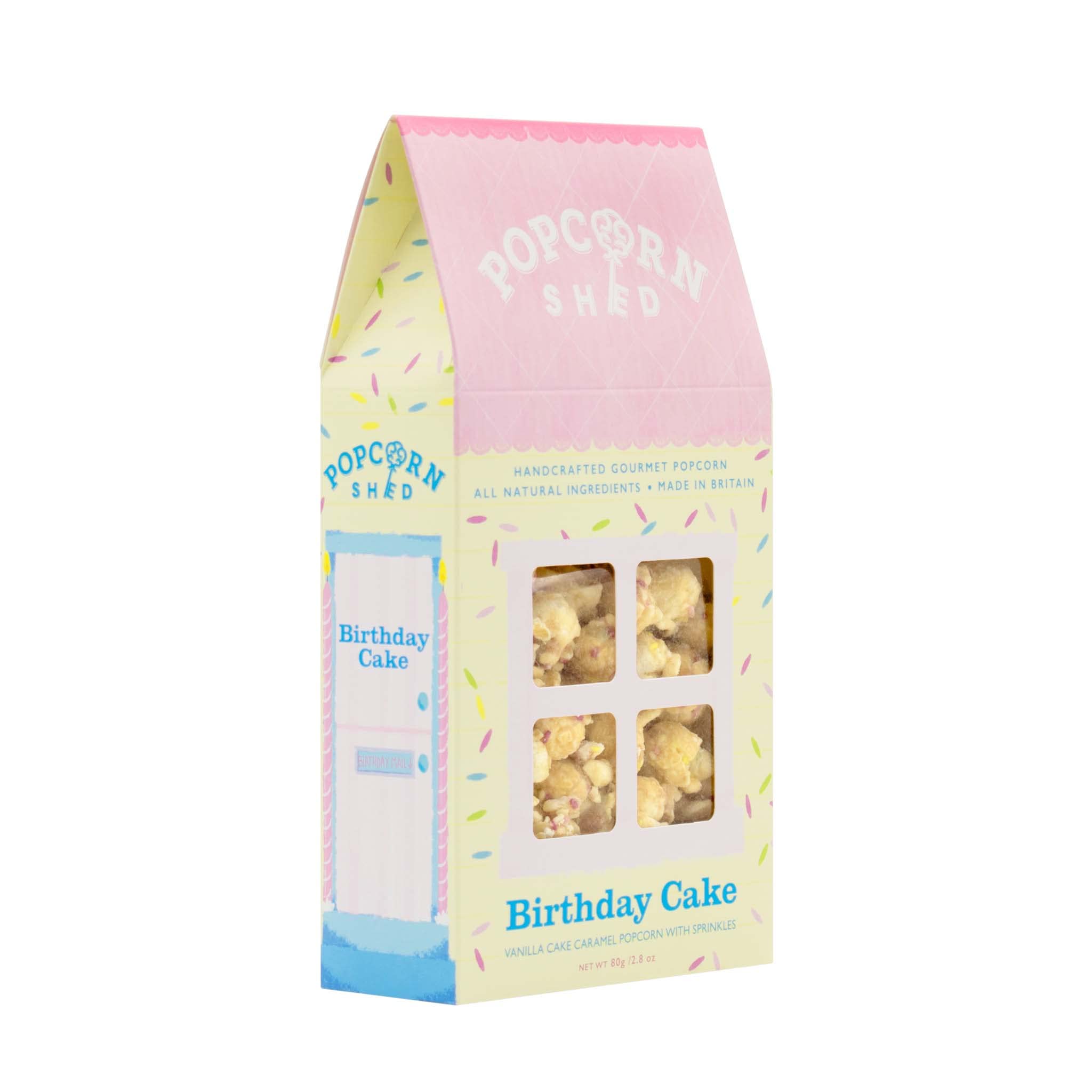 Popcorn Shed Birthday Cake Popcorn - 80g Gourmet Snack, Natural & Vegetarian
